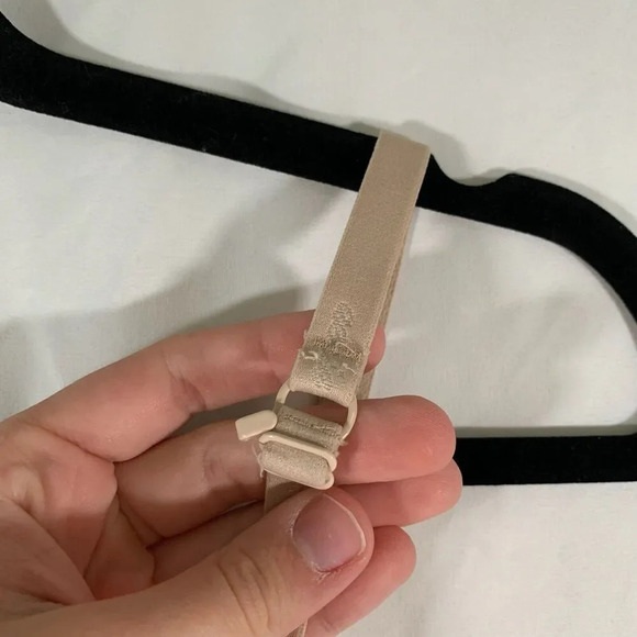 Aerie Bra Women's 36C Nude Padded Wired Sheer Strap Hook Eye Plunge - Picture 7 of 10